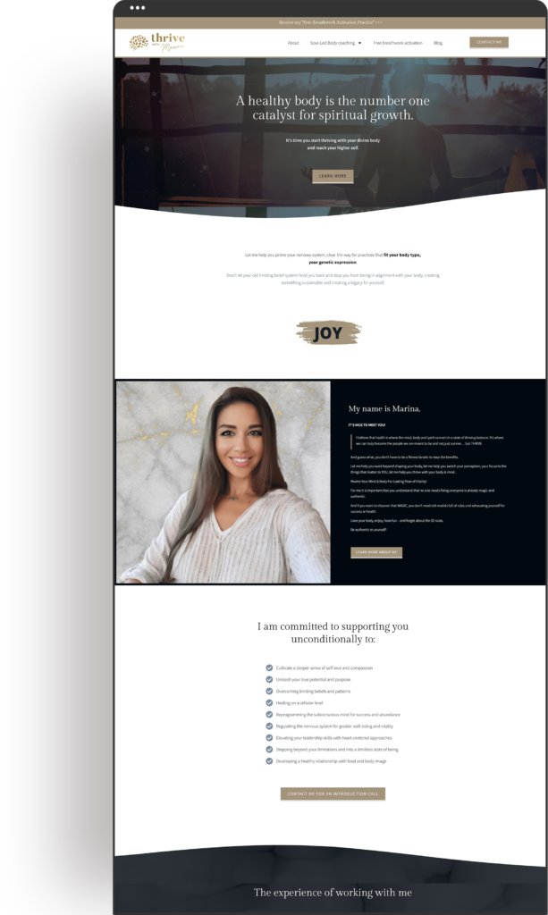Coaching Website - Thrive With Marina