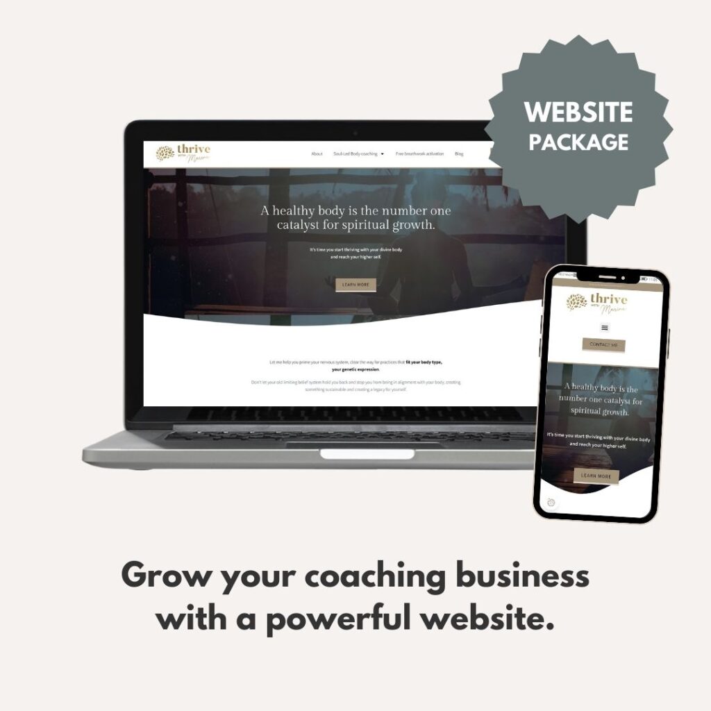 website design package for coaches and wellness brands